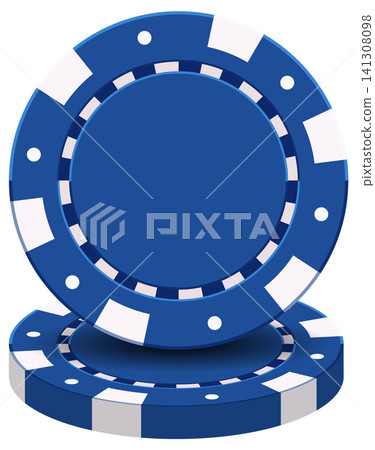 Blue Casino Poker Chips Vector Illustration for Gambling and Betting 141308098