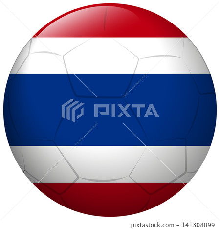 Soccer Ball with Thailand National Flag Pattern Vector Illustration Soccer Ball with Thailand National Flag Pattern Vector Illustration 141308099