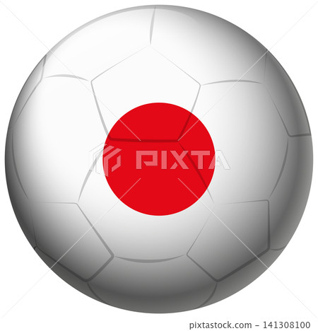 Soccer Ball Vector Illustration with Japanese National Flag Design Soccer Ball Vector Illustration with Japanese National Flag Design 141308100