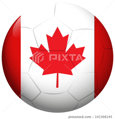Soccer Ball with Canadian Flag Design and Red Maple Leaf Soccer Ball with Canadian Flag Design and Red Maple Leaf 141308145
