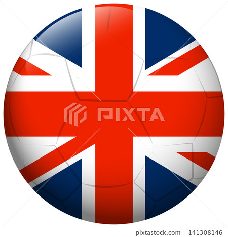 Glossy Soccer Ball with United Kingdom National Flag Pattern Glossy Soccer Ball with United Kingdom National Flag Pattern 141308146