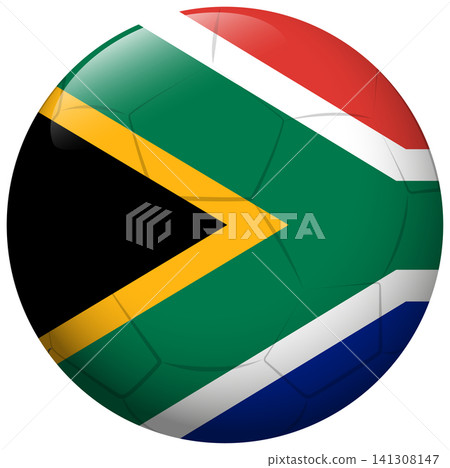 Glossy Soccer Ball with South African National Flag Design 141308147