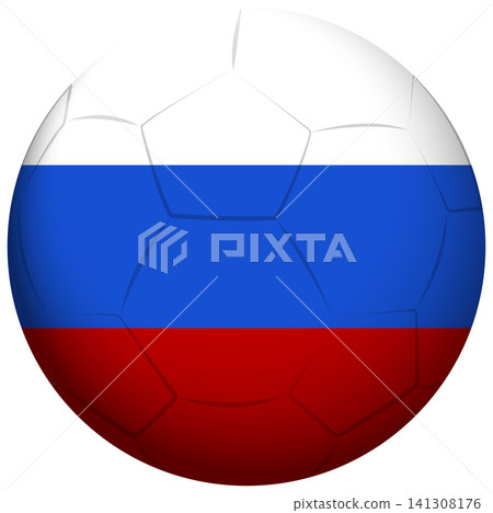 3D Soccer Ball Illustration with Russian Tricolor Flag Pattern 3D Soccer Ball Illustration with Russian Tricolor Flag Pattern 141308176