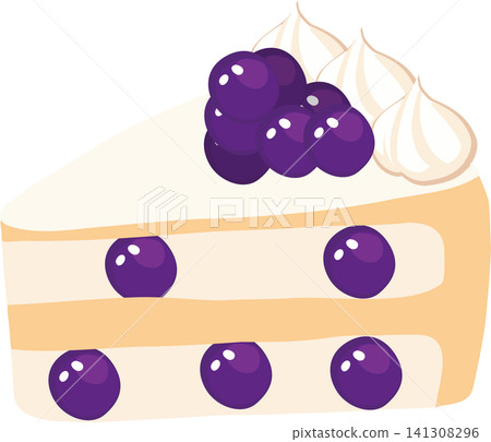 Purple Grape Cream Cake Slice with Fresh Fruit Topping Bakery Design Purple Grape Cream Cake Slice with Fresh Fruit Topping Bakery Design 141308296