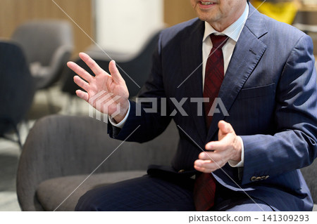 Business executives being interviewed Business executives being interviewed 141309293