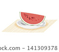 Illustration of a watermelon on a plate 141309378
