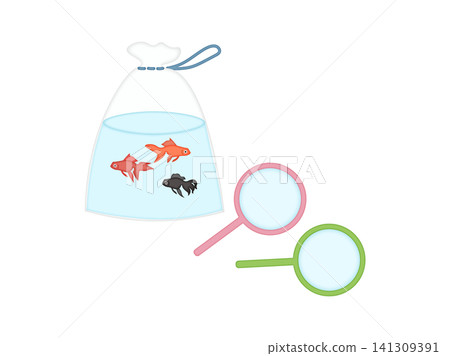 Goldfish scooping illustration Goldfish scooping illustration 141309391