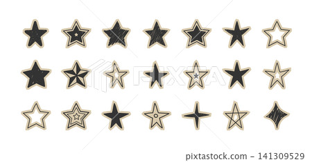 Hand-Drawn Star Icons 141309529
