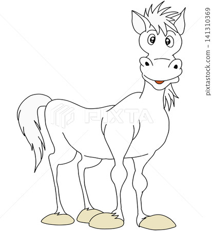 Hand-drawn animal illustration ☆ White horse Hand-drawn animal illustration ☆ White horse 141310369