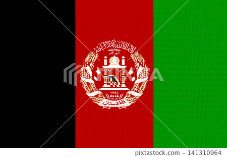 Illustration of National flag of Afghanistan with fabric textile texture closeup Illustration of National flag of Afghanistan with fabric textile texture closeup 141310964