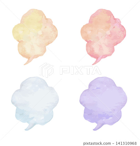 Colorful watercolor-style speech bubble set Colorful watercolor-style speech bubble set 141310968