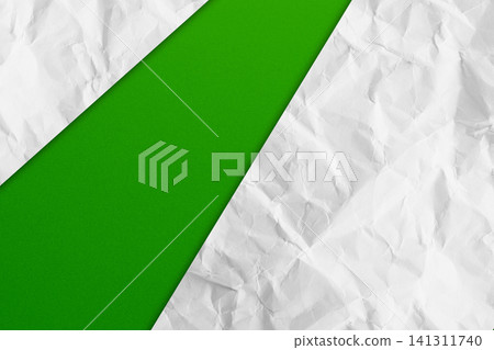 Paper green crumpled abstract background white pattern wall design grunge letter parchment cardboard material empty crease wrinkle crushed document grey ragged rougt wrinkled torn crinkled scrapbook 141311740