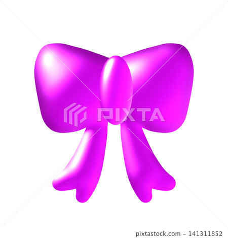 Puffy pink ribbon icon Puffy pink ribbon icon 141311852