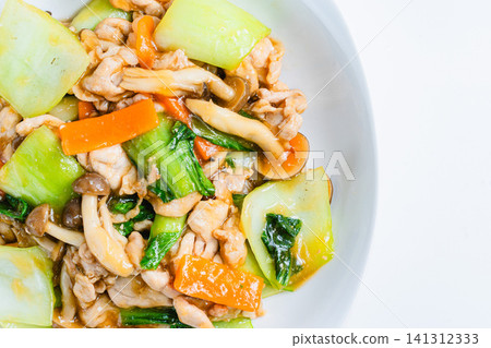 蠔油炒豬肉和小白菜 蠔油炒豬肉和小白菜 141312333