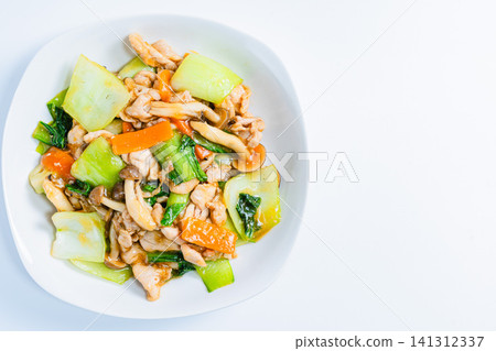 蠔油炒豬肉和小白菜 蠔油炒豬肉和小白菜 141312337