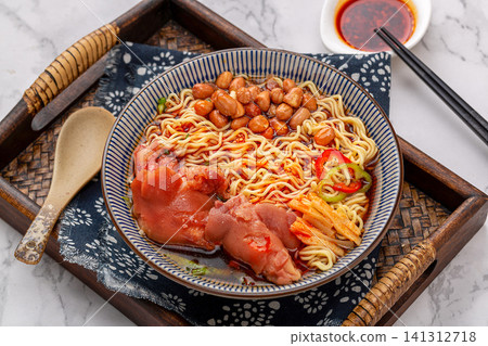 teochew Braised Pork Trotter Noodles - Chinese Comfort Food Bowl teochew Braised Pork Trotter Noodles - Chinese Comfort Food Bowl 141312718