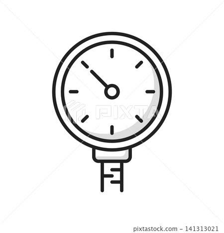 Pressure gauge icon in flat style. Manometer vector illustration on isolated background. Pressure measurement sign business concept. Pressure gauge icon in flat style. Manometer vector illustration on isolated background. Pressure measurement sign business concept. 141313021