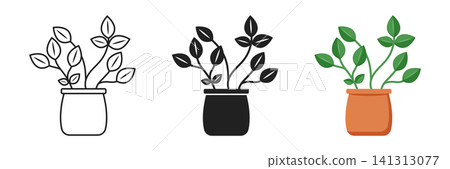 Plant flower icon set collection in flat style. Sprout leaf vector illustration on isolated background. Greenery decoration sign business concept. Plant flower icon set collection in flat style. Sprout leaf vector illustration on isolated background. Greenery decoration sign business concept. 141313077
