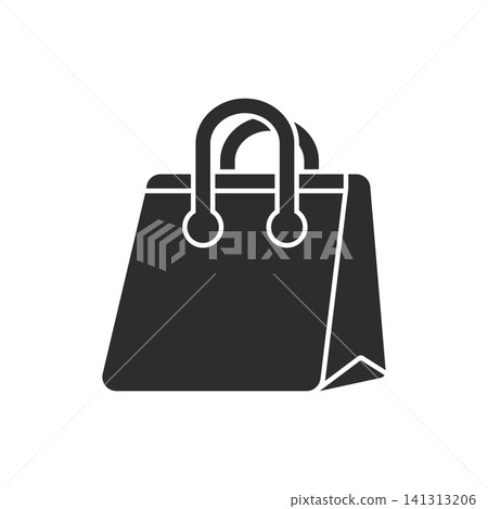 Shopping bag icon in flat style. Paper packet vector illustration on isolated background. Retail packaging sign business concept. Shopping bag icon in flat style. Paper packet vector illustration on isolated background. Retail packaging sign business concept. 141313206