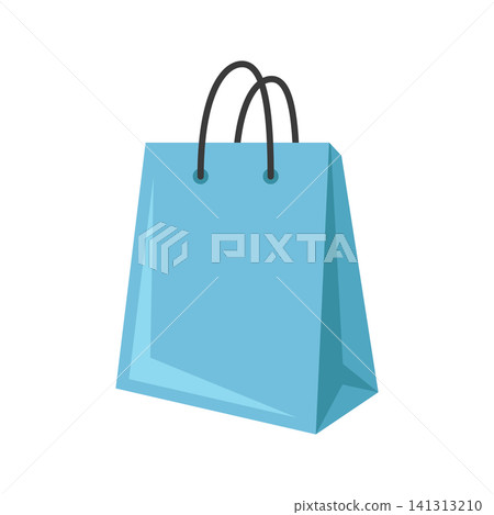 Shopping bag icon in flat style. Paper packet vector illustration on isolated background. Retail packaging sign business concept. Shopping bag icon in flat style. Paper packet vector illustration on isolated background. Retail packaging sign business concept. 141313210