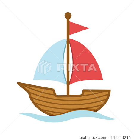 Sailboat icon in flat style. Ship vector illustration on isolated background. Boat sign business concept. Sailboat icon in flat style. Ship vector illustration on isolated background. Boat sign business concept. 141313215
