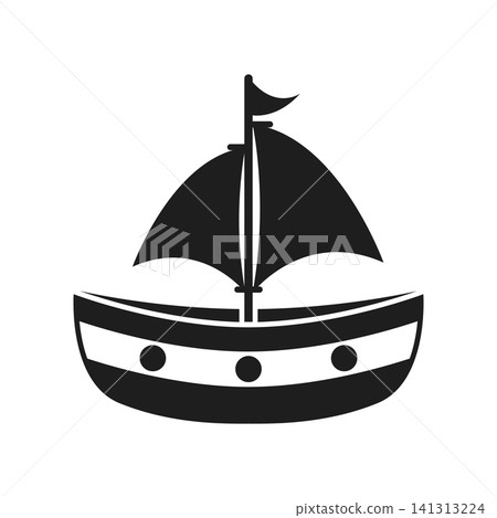 Sailboat icon in flat style. Ship vector illustration on isolated background. Boat sign business concept. Sailboat icon in flat style. Ship vector illustration on isolated background. Boat sign business concept. 141313224