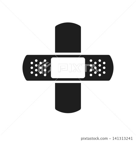 Adhesive plaster icon in flat style. Elastic medical bandage vector illustration on isolated background. Wound patch sign business concept. Adhesive plaster icon in flat style. Elastic medical bandage vector illustration on isolated background. Wound patch sign business concept. 141313241