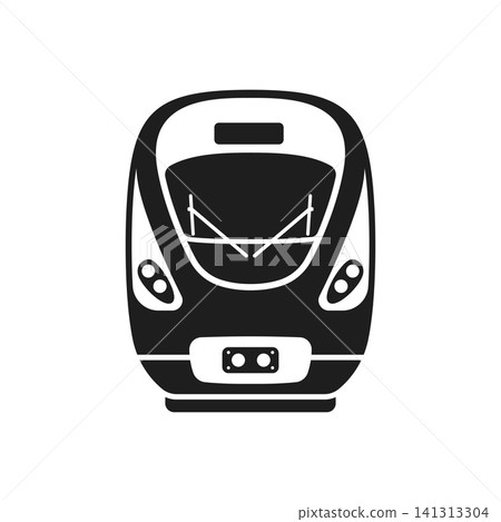 Modern speed train icon in flat style. Railroad transport vector illustration on isolated background. Locomotive sign business concept. 141313304
