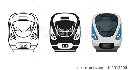 Modern speed train icon set collection in flat style. Railroad transport vector illustration on isolated background. Locomotive sign business concept. Modern speed train icon set collection in flat style. Railroad transport vector illustration on isolated background. Locomotive sign business concept. 141313306