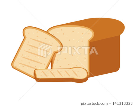 Toast bread slice icon in flat style. Breakfast food vector illustration on isolated background. Bread bakery sign business concept. Toast bread slice icon in flat style. Breakfast food vector illustration on isolated background. Bread bakery sign business concept. 141313323
