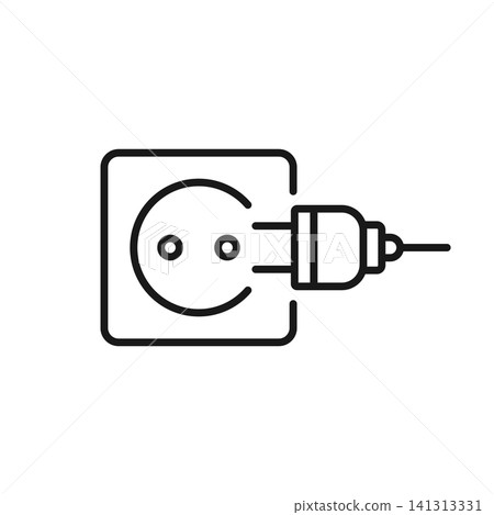 Electric sockets icon in outline stroke flat style. Electricity plug vector illustration on isolated background. Voltage cable sign business concept. Electric sockets icon in outline stroke flat style. Electricity plug vector illustration on isolated background. Voltage cable sign business concept. 141313331
