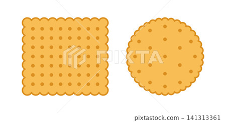 Cracker biscuit icon in flat style. Sweet food vector illustration on isolated background. Cookie crispy snack sign business concept. Cracker biscuit icon in flat style. Sweet food vector illustration on isolated background. Cookie crispy snack sign business concept. 141313361