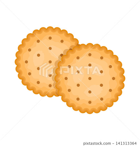 Cracker biscuit icon in flat style. Sweet food vector illustration on isolated background. Cookie crispy snack sign business concept. Cracker biscuit icon in flat style. Sweet food vector illustration on isolated background. Cookie crispy snack sign business concept. 141313364