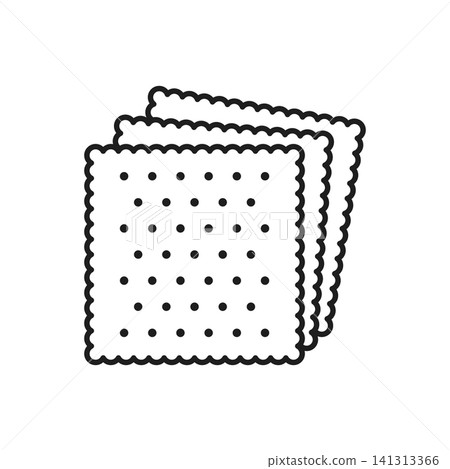 Cracker biscuit icon in flat outline stroke style. Sweet food vector illustration on isolated background. Cookie crispy snack sign business concept. Cracker biscuit icon in flat outline stroke style. Sweet food vector illustration on isolated background. Cookie crispy snack sign business concept. 141313366