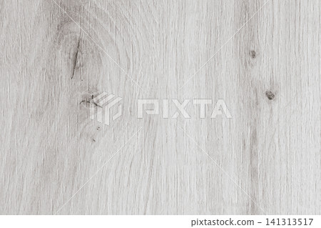 Horizontal close up overhead view of a light grey wood texture with a natural oak pattern and rustic timber board knots for minimalist interior design Horizontal close up overhead view of a light grey wood texture with a natural oak pattern and rustic timber board knots for minimalist interior design 141313517