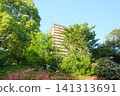 A streetscape with apartment buildings around Yokohama Ryokuen-toshi Station. 141313691