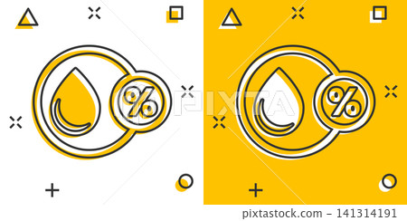 Humidity icon in comic style. Climate vector cartoon illustration on white isolated background. Temperature forecast business concept splash effect. Humidity icon in comic style. Climate vector cartoon illustration on white isolated background. Temperature forecast business concept splash effect. 141314191