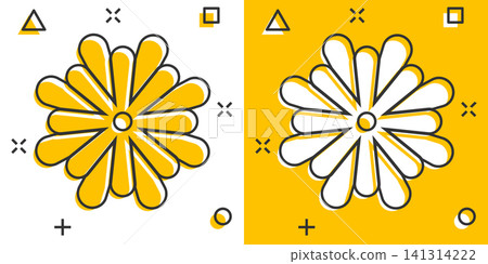 Flower leaf icon in comic style. Magnolia, dahlia vector cartoon illustration on white isolated background. Plant blossom business concept splash effect. Flower leaf icon in comic style. Magnolia, dahlia vector cartoon illustration on white isolated background. Plant blossom business concept splash effect. 141314222