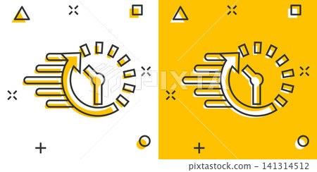 Clock countdown icon in comic style. Time chronometer vector cartoon illustration pictogram. Clock business concept splash effect. Clock countdown icon in comic style. Time chronometer vector cartoon illustration pictogram. Clock business concept splash effect. 141314512