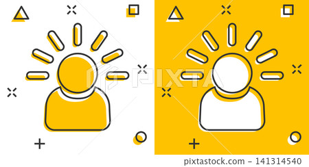 Mind people icon in comic style. Human frustration vector cartoon illustration pictogram. Mind thinking business concept splash effect. Mind people icon in comic style. Human frustration vector cartoon illustration pictogram. Mind thinking business concept splash effect. 141314540