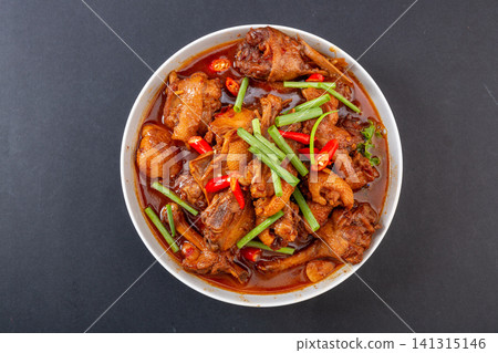 braised beer duck with chili peppers and herbs, Hunan style spicy dish braised beer duck with chili peppers and herbs, Hunan style spicy dish 141315146