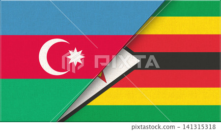 Double Flag of Azerbaijan and Zimbabwe on Fabric Texture Double Flag of Azerbaijan and Zimbabwe on Fabric Texture 141315318