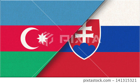 Flag of Azerbaijan and Slovakia - 3D illustration. Two Flag Together Flag of Azerbaijan and Slovakia - 3D illustration. Two Flag Together 141315321