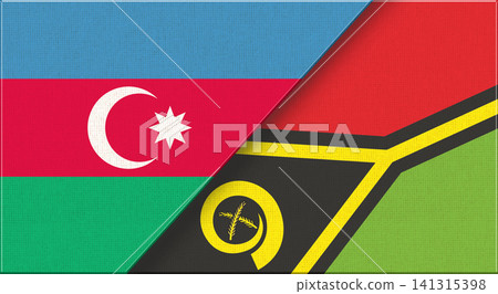 Double Flag of Azerbaijan and Vanuatu on Fabric Texture. 3D illustration Double Flag of Azerbaijan and Vanuatu on Fabric Texture. 3D illustration 141315398