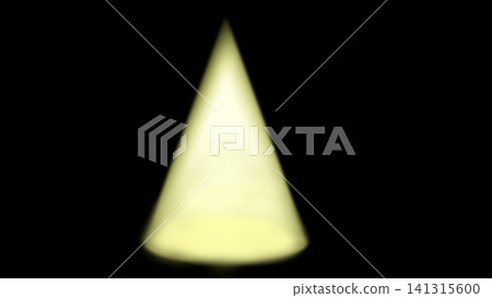 An illustration of a yellow spotlight against a black background. 141315600