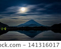 Mount Fuji illuminated by moonlight from Lake Shoji in June 141316017