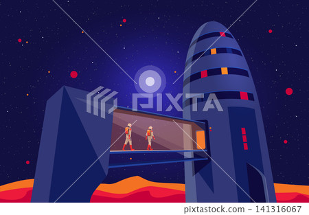 Astronauts Crew Entering Space Starship Rocket Vehicle on Launchpad Astronauts Crew Entering Space Starship Rocket Vehicle on Launchpad 141316067