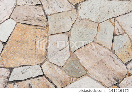Cobblestone streets laid in modern buildings 141316175