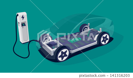 Electric car charging battery platform board scheme with body and chassis module pack. Electric car charging battery platform board scheme with body and chassis module pack. 141316203