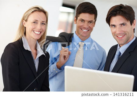 Corporate staff, laptop and portrait for website, online research and business app for company career. Manager or consultant and smile with technology for email feedback, internet and digital project Corporate staff, laptop and portrait for website, online research and business app for company career. Manager or consultant and smile with technology for email feedback, internet and digital project 141316211